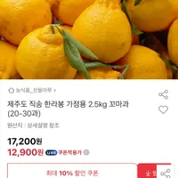제주 한라봉 2.5kg가정용(20-30과)