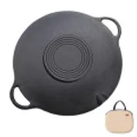 무코팅 캠핑 무쇠 그리들팬 IH + 전용가방