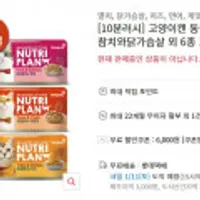 (10분러시) 고양이캔 동원 뉴트리플랜 6종 160g 24캔