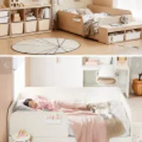 한샘 슈퍼싱글침대 데이베드+안전가드 140cm+샘키즈 매트리스