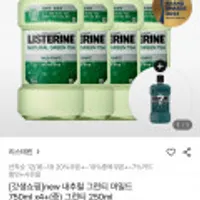 리스테린 내추럴 그린티 마일드 750ml x 4+그린티 250ml 증정
