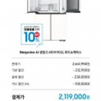 삼성 비스포크 AI 냉장고 4도어 902리터 푸드쇼케이스 1등급 RM70F90M1ZD 에센셜화이트 2025년 신제품