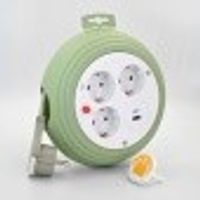 러그박스 3구 원형 멀티탭 C타입 USB 충전 릴타입