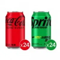 (본사직영)코카콜라 제로 350ml캔 24개입+스프라이트 제로 350ml캔 24개입
