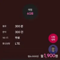 티플 가성비 평생 요금제 6GB 300분 300건