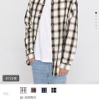 남자 포플린 체크 셔츠