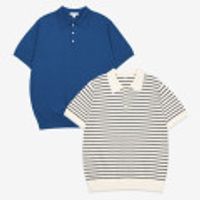 데이 시그니처 버튼카라 니트