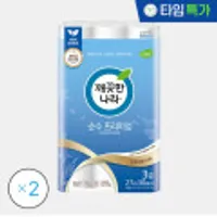 깨끗한나라 광폭107mm 3겹 순수프리미엄 롤화장지 27m X 30롤 X 2팩