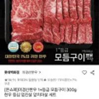한우 1+등급 모듬구이 300g