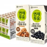 연세두유 뼈를 생각한 고칼슘 검은콩 두유 190ml 24팩 + 뼈 호두아몬드 180ml 24팩 (총 48팩)
