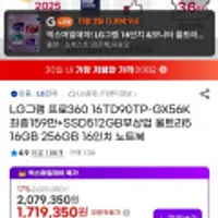 LG그램 프로360 16TD90TP-GX56K 울트라5 16GB 256GB 16인치