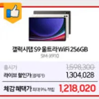 삼성전자 갤럭시탭 S9 울트라 WIFI 256GB SM-X910
