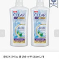 바세린x도브 클리어 아이스 쿨 멘솔 샴푸 650ml 2개