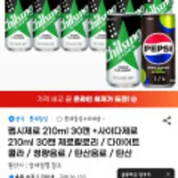 펩시+사이다 제로 210ml 각30캔(총60캔)