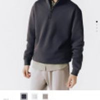 세미오버핏 하프집업 기모 맨투맨