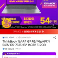 빅스마일데이 레노버 씽크북 16ARP G7 R5 공유