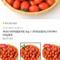국내산 대추방울토마토 2kg 1-3번과(로얄과)