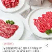 농협 안심한우 1등급 한우 소고기 등심 600g 구이용/냉장