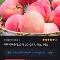 딱딱이 복숭아 소과 20~24과 4kg 1박스