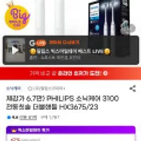 PHILIPS 소닉케어 3100 전동칫솔 더블핸들 HX3675/23 총 2개
