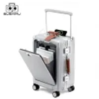 특가SUSHIMU 와이드 트롤리 수하물 전면 개방 다기능 여성 20 인치 소형 경량 탑승 상자 24 인치 남성용 가방 SUSHIMU스시무 여행 가방, 와이드 핸들, ...