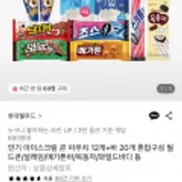롯데웰푸드 인기 아이스크림 콘/파우치 12개+바 20개 혼합구성