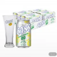 카스 제로 레몬 스퀴즈0.0 330ml 24캔 (무알콜 맥주) + 칵테일잔 2개 증정