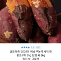 해남 무농약 세척 햇 꿀고구마 3kg 외