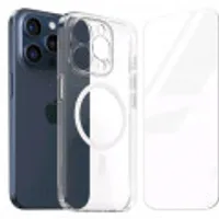 베이스어스 아이폰15시리즈 투명 케이스 마그네틱 맥세이프 케이스(액정보호필름 포함)