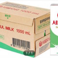 서울우유 멸균1000ml , 클릭유 1000ml, 슈레드 모짜렐라치즈 