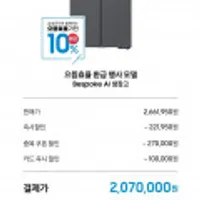 삼성전자 비스포크 4도어 902L 푸드쇼케이스 1등급 냉장고