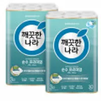 깨끗한나라 순수 프리미엄 더 클래스 30m30롤2팩(25,060) 키친타올 140매 8롤 3팩(15,050)