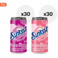 썬키스트 제로자두자몽소다/제로복숭아레몬 190ml 60입