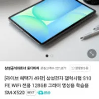 삼성전자 갤럭시탭 S10 FE WIFI 전용 128GB SM-X520