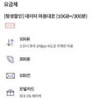 10GB + 300분 평생
