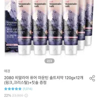 애경 2080 히말라야퓨어마운틴 솔트치약 120gx12개+칫솔