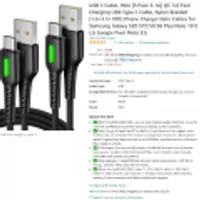 합배용 USB C Cable, INIU [3 Pack 3.1A] QC 3.0 Fast Charging USB Type C Cable