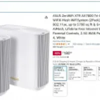 ASUS ZenWiFi XT9 AX7800 Tri-Band WiFi6 Mesh WiFiSystem (2Pack)