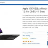 Apple MXQU2LL/A Magic Keyboard for iPad Pro 12.9-in (3rd & 4th Gen, US자판) Like NEW...