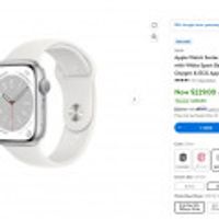 Apple Watch Series 8 GPS 45mm Silver Aluminum Case with White Sport Band