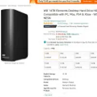 WD 14TB Elements Desktop Hard Drive HDD