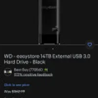 WD - easystore 14TB External USB 3.0 Hard Drive - Black