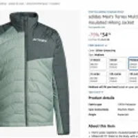adidas Men's Terrex Multi Synthetic Insulated Hiking Jacket