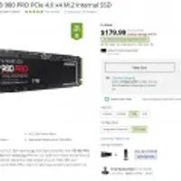 Samsung 1TB 980 PRO PCIe 4.0 x4 M.2 Internal SSD