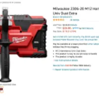 Milwaukee 2306-20 M12 Hammervac Universal Dust Extractor – Portable Vacuum Attachment For Drilling, Durable & Easy To Use