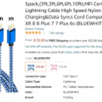 합배용 5 pack MFi Certified Lightning to USB Cables (3ft,3ft,6ft,6ft,10ft)