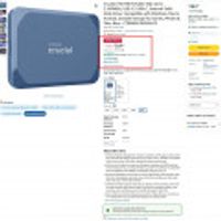 Crucial X10 8TB Portable SSD, Up to 2,100MB/s