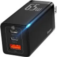 끌올 Baseus 65W 3 Port PD 3.0 Gan Tech USB C Charger (Black) (free)