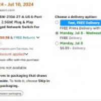 QNAP QSW-2104-2T-A-US 6-Port 10GbE & 2.5GbE Plug & Play unmanaged Network Switch For De...