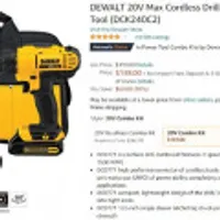 DEWALT 20V Max Cordless Drill Combo Kit, 2-Tool (DCK240C2) (